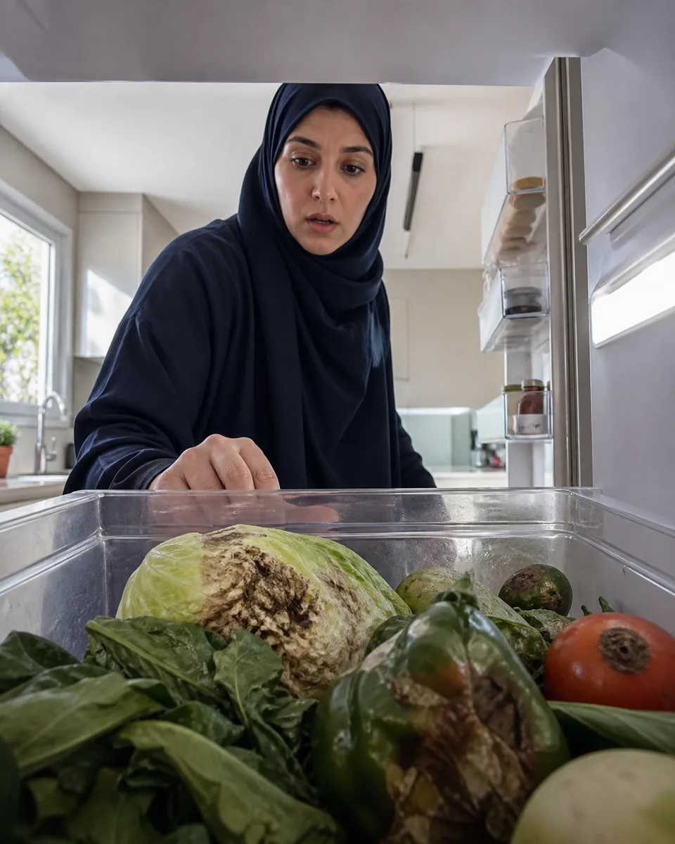 امرأة سعودية تكتشف خضارًا تالفة داخل الثلاجة